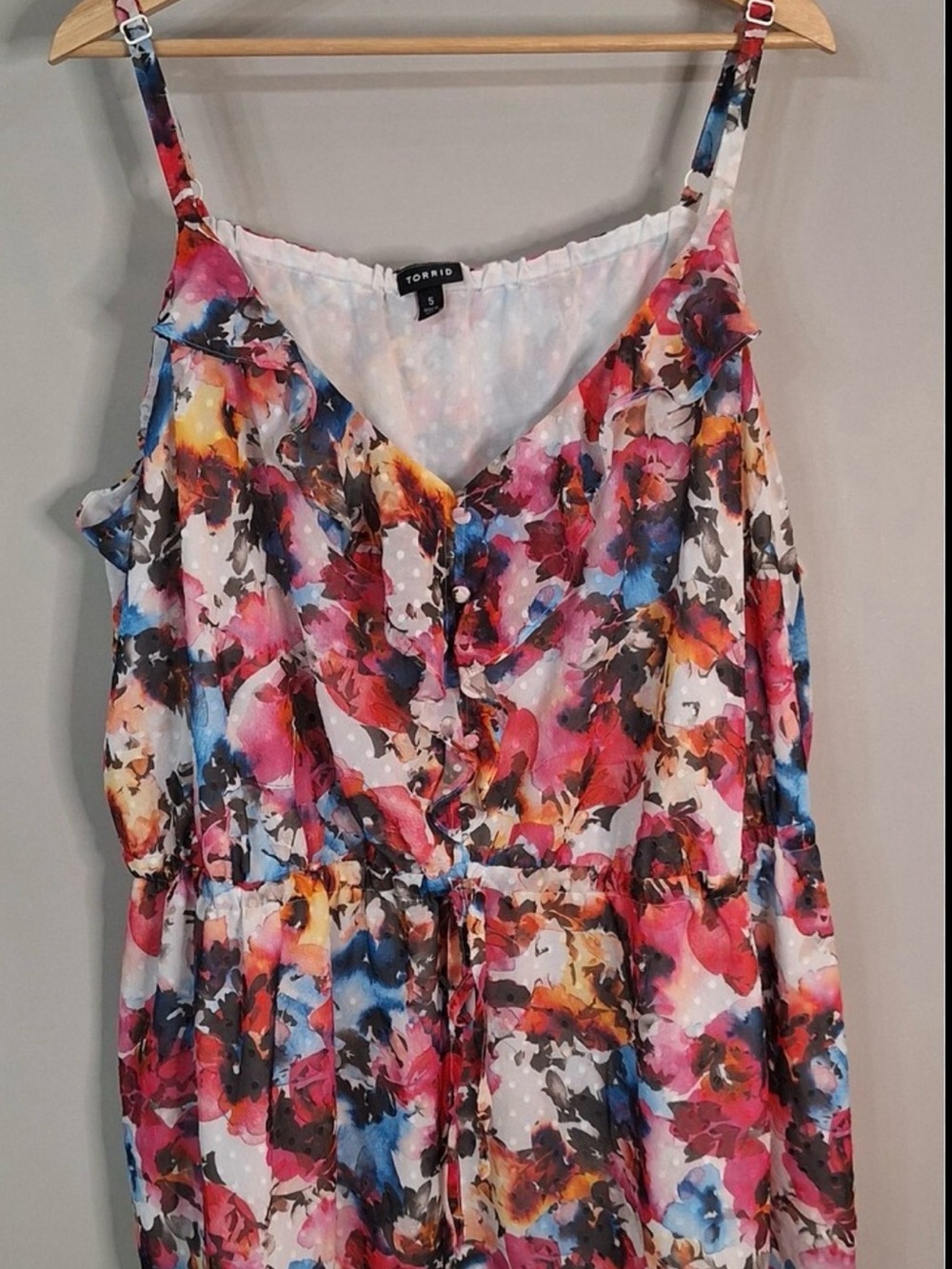 Torrid Floral Ruffle Cami Top - Pink Multicolor